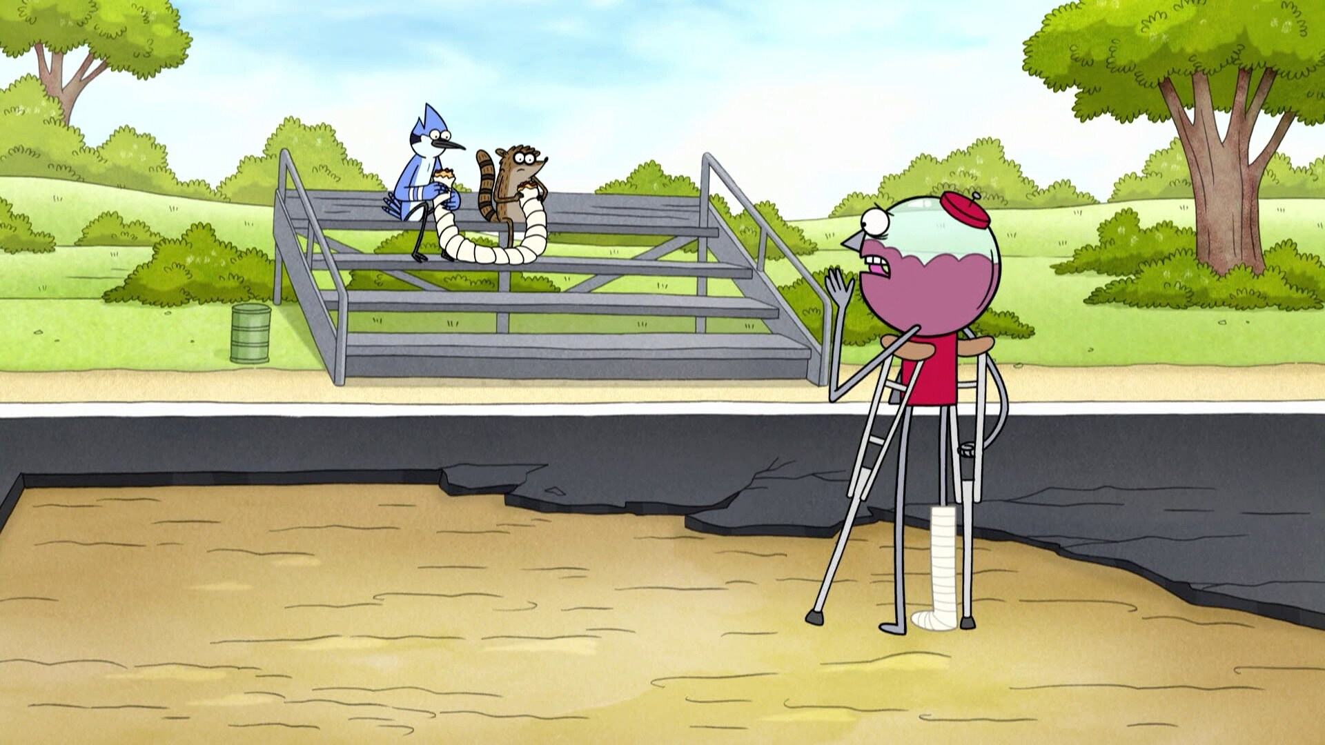 Playing video-game  Regular show, Cartoon network, Cartoon background